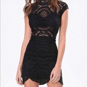 Bebe Black Crochet cut out dress